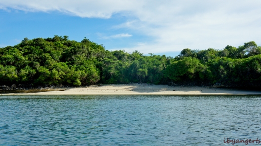 A patch of beach in one of the islands