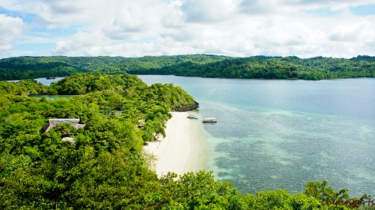 Aerial view of Taklong Island Marine Sanctuary